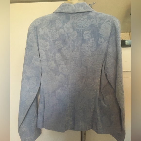 Ladies brocade light blue jacket size XL - Picture 2 of 4